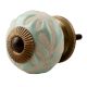 Sage Green Etched Ceramic Floral Cabinet Knob Online 